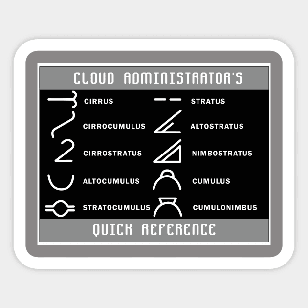 Cloud Administrator's quick ref Sticker by bluehair